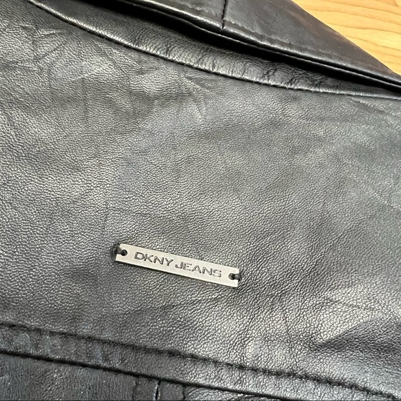 DKNY genuine leather women’s jacket size small black - Picture 4 of 4